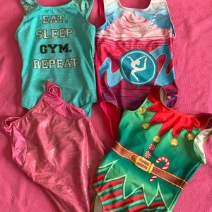 Lot 4 Used Destira Leotards Girls Size Small
